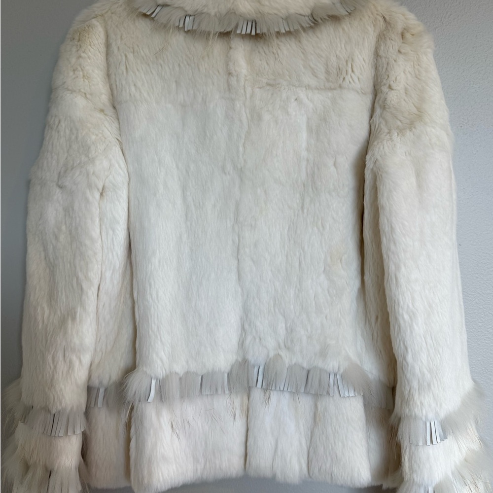 Cache Cream Rabbit and Raccoon Fur Teddy Jacket - Picture 6 of 8